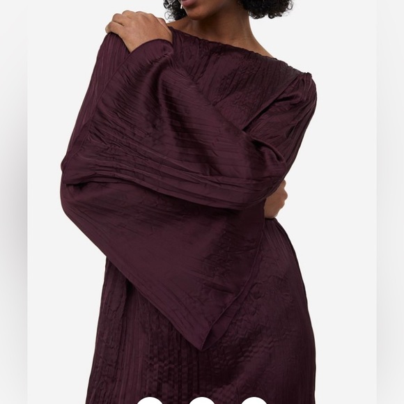 Lester satin dress (size M) - burgundy colour - Picture 3 of 9